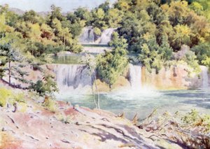 Les chutes de Man-pwe depuis le bungalow de la compagnie ferroviaire